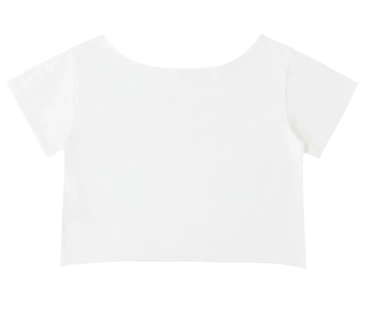 Dictionary Crop Tee in White, worn — frame 2