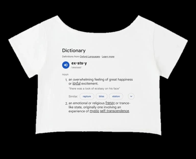 Dictionary Crop Tee in White