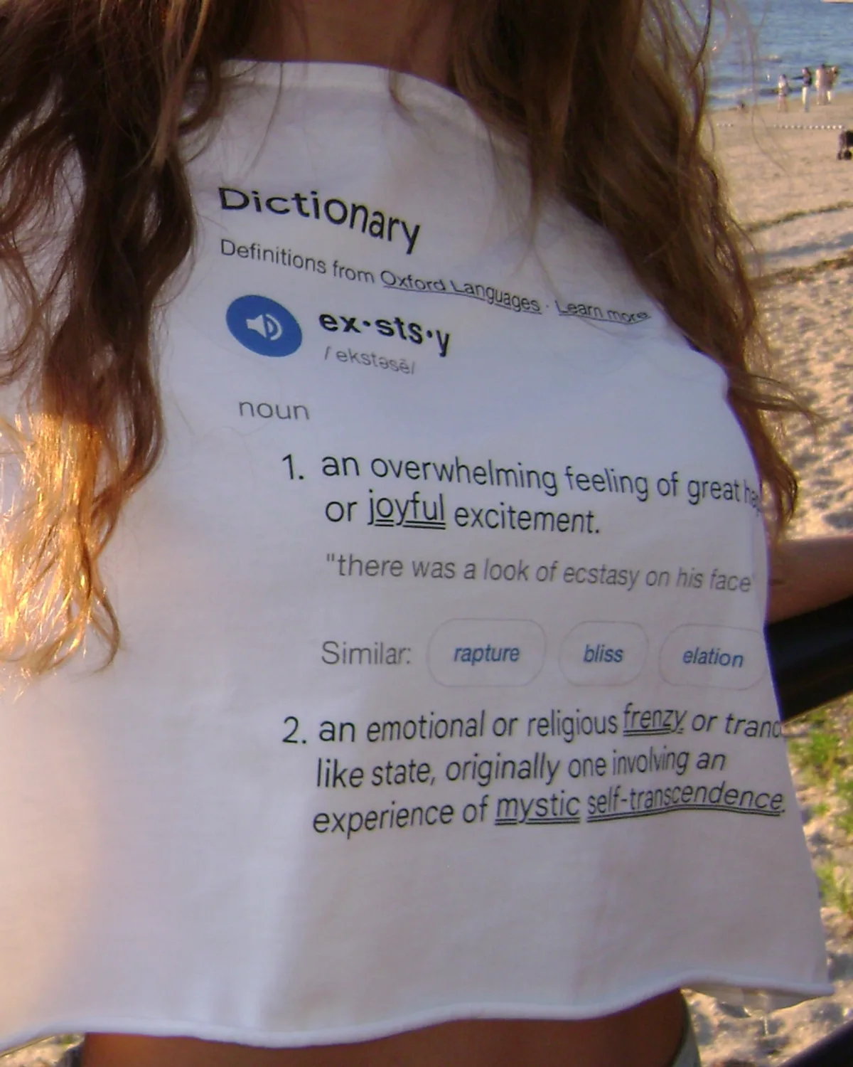 Dictionary Crop Tee in White, worn — frame 4